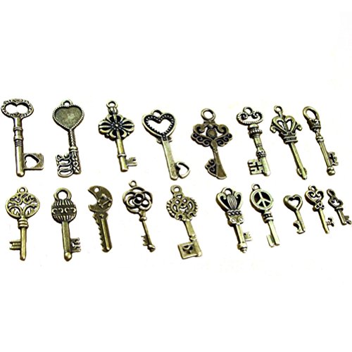 BESTIM INCUK 120 Gram Antique Bronze Vintage Skeleton Keys Steampunk Gears Cogs Charms Pendant Clock Watch Wheel for Jewelry Making Supplies, Steampunk Accessories, Craft Projects (Approx 80pcs) steampunk buy now online