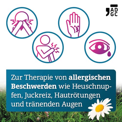 Lora ADGC® - 50 Stück - Antiallergikum zur Behandlung von Allergiebeschwerden wie Heuschnupfen, Juckreiz und Hautrötungen - langanhaltend & gut verträglich - Bereits für Kinder ab 2 Jahren