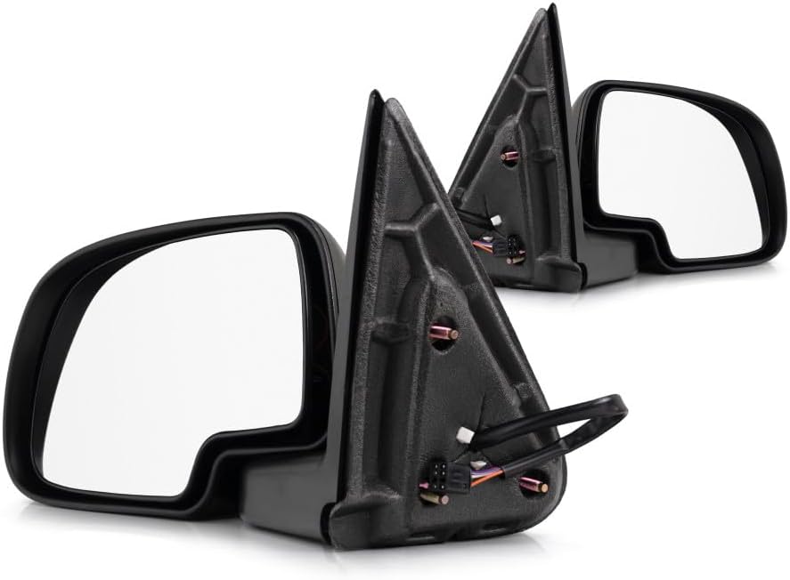 For Cadillac Escalade 2000-2006 Door Mirror Driver and Passenger Side | Pair | Power | Heated | w/Off Road Package | Gloss | 6-Wire | Replacement For 88986367, 88986366 | GM1320252, GM1321252
