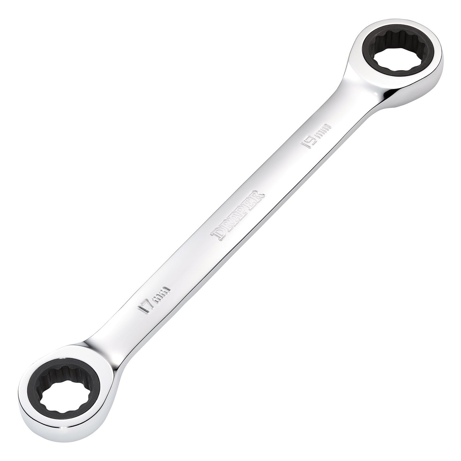 Draper 27740 HI-TORQ Metric Double Ratchet Ring Spanner, 17 x 19mm