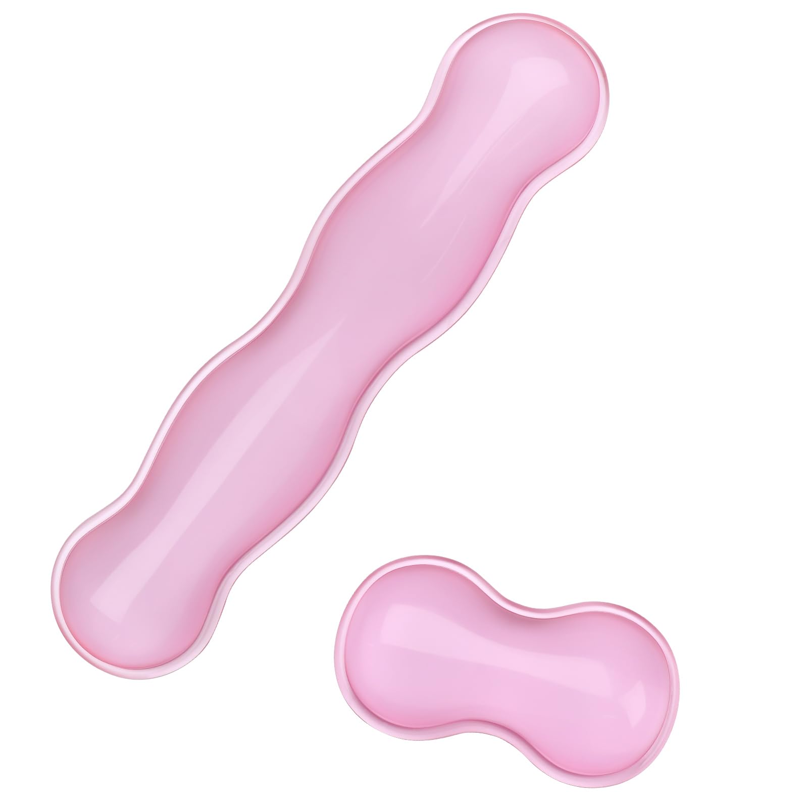 Poggiapolsi in gel per tastiera e mouse, grazioso supporto per polso e supporto per tastiera e mouse, per tastiera e mouse, sollievo dal dolore, adatto per ufficio/computer/laptop/gaming (set rosa