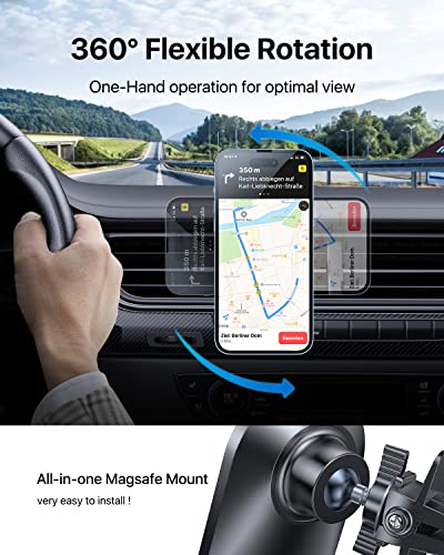 Image of andobil Upgraded for Magsafe Car Mount Pro [Strongest Magnet, Big Phone Friendly] 360 Rotation Magnetic Phone Holder for Car Vent for iPhone 17 Pro Max 16 /15 /14 /13 /12 Samsung S26 /S25 (Carbon Fiber)