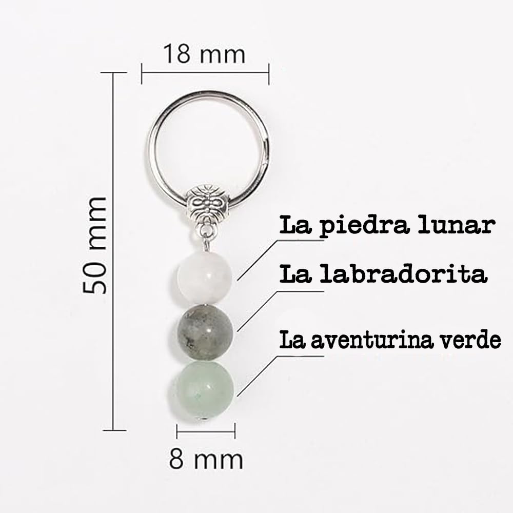 Bramart Llavero Personalizado con Cristales Naturales, Idea de Regalo Nuevos Comienzos Piedras Curativas Regalos para él Hombre para ella Mujer Cristal Sanador Dedicación Especial
