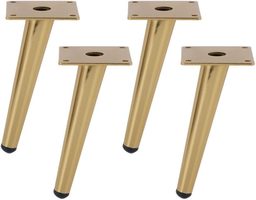 4 Stainless Steel Furniture Legs,Furniture Feet Oblique Conical Used in Sofa, Cabinet, Dressing Table, Wardrobe, Shoe Cabinet,Hardware Furniture Accessories(black10cm/3.9in)