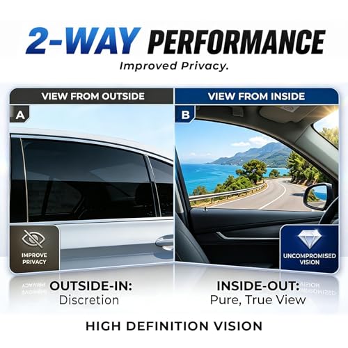 Image of RockRose 1% VLT Car Tint 24 inch by 15FT 2PLY Premium Carbon Professional Tint Car Window Tint Heat, UV, and IRR Block Tint for Cars Adhesive Film(24 inch x 15FT)