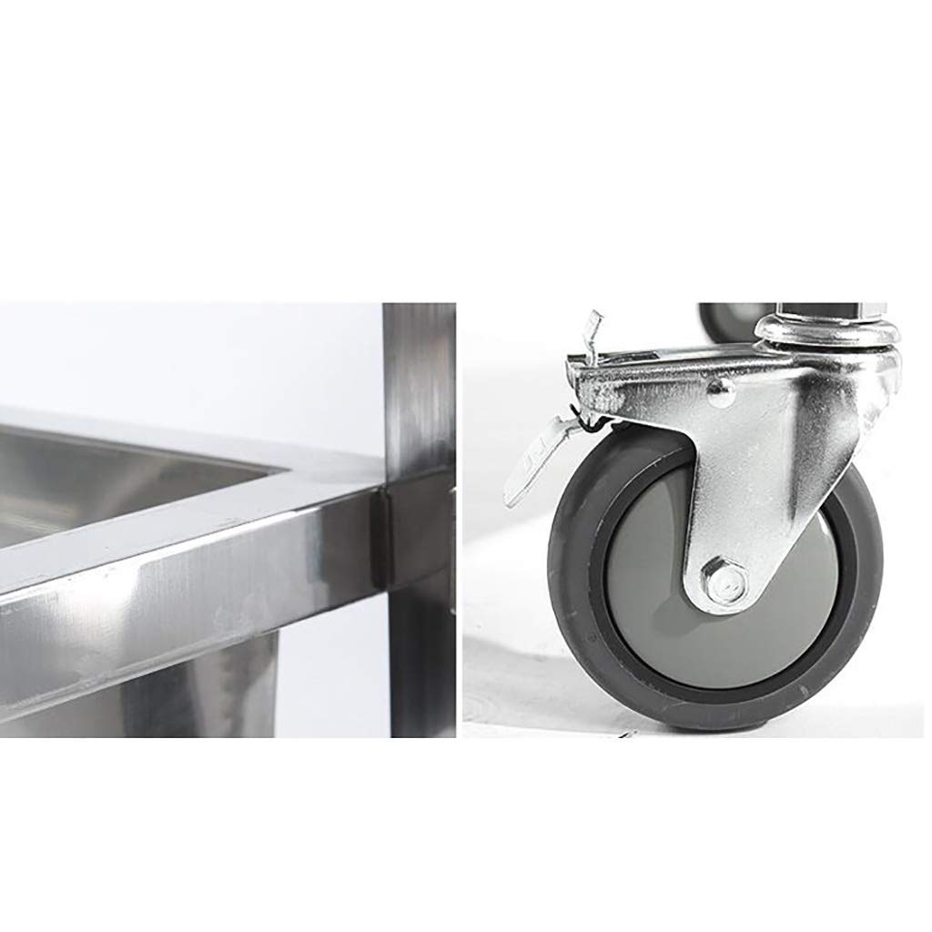 Carrello da tè a 3 livelli in acciaio inox, carrello da pranzo mobile per hotel e ristoranti, elegante mobile per ricevimenti, eventi e dessert, soluzione di servizio durevole ed elegante