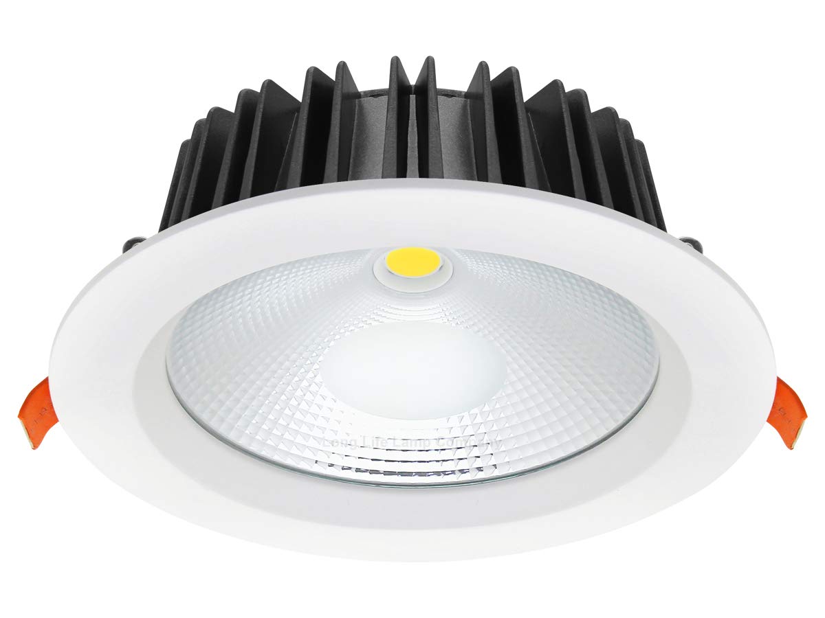 Long Life Lamp Company White Cob 30W Recessed Commercial Led Downlight Daylight 6000K Ac100-240V Pl And Metal Halide Replacement Cdl30w