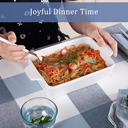 Ceramic Glaze Bakeware Set,Siducal,Non-Stick Bread Baking Pans,Roasting Dish,3 Pieces Baking Dishes-White #TOP5