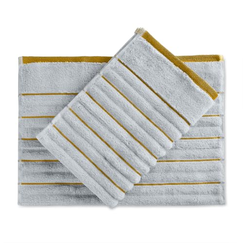 Image of Spaces Hand Towels | 100% Cotton | Spa & Gym Towel | Highly Absorbent & Super Soft | 2 Piece Set | Premium Hand Towel | 40 x 60 cm | Silver