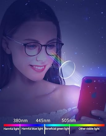 Blue Light Blocking Eyeglasses, TR Metal Spring Hinge Reader, 0.75+