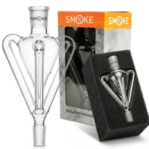 Smoke2u Shisha Glas Molassefänger Schliff 18/8 extrem hitzeresistent korrosionsbeständig federleicht tansparent schickes Design (3 Arm)