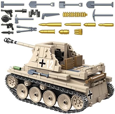 Miniatura 6 de General Jim's WW2 German Tank Destroyer Bloques de construcción Ladrillos Toy Set de juguetes de la Segunda Guerra Mundial SD.KFZ.138 Marder III