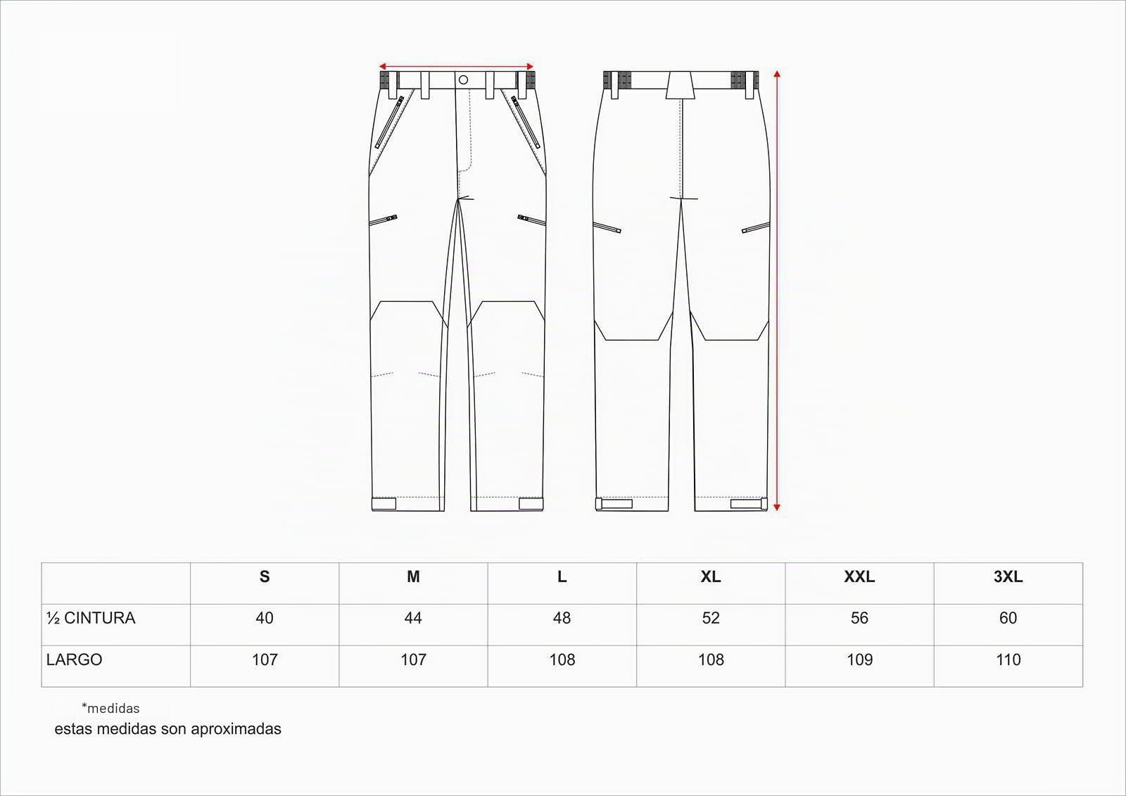 WORKTEAM Pantalón de Caza Impermeable Hombre, Poliéster Forrado, Rodillas Preformadas, Bolsillos con Cremallera Oculta, Bajos Ajustables, Ropa Outdoor Resistente