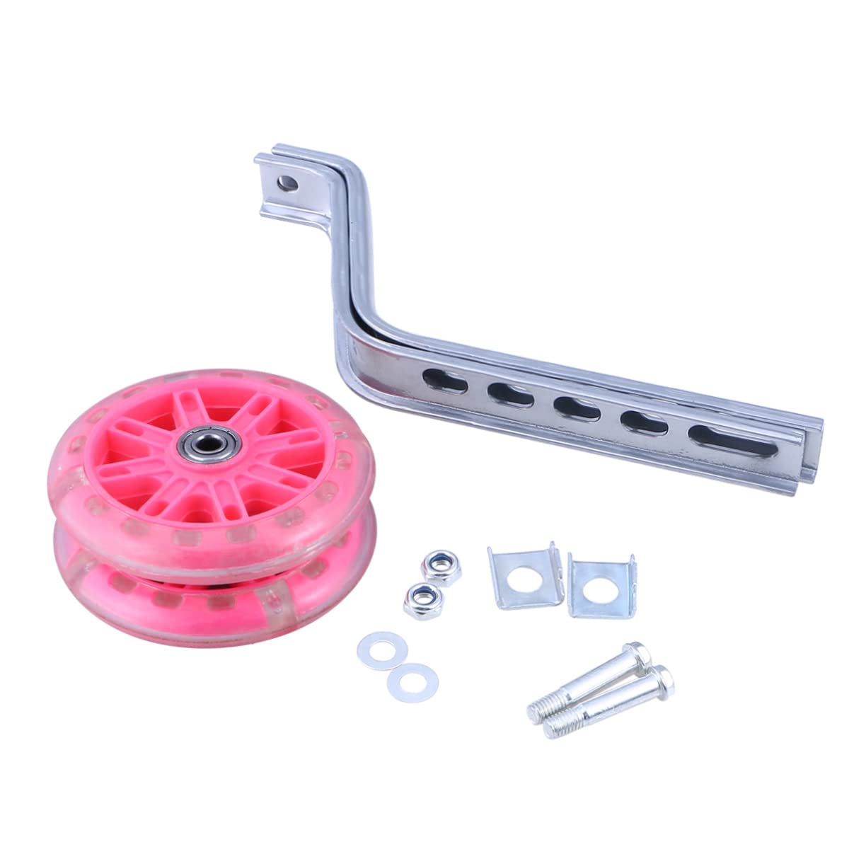 Abaodam Bike Training Wheels Silent Mute Flash Auxiliary Wheel Balance Support for Safe Cycling Accessories for Bikes Pink