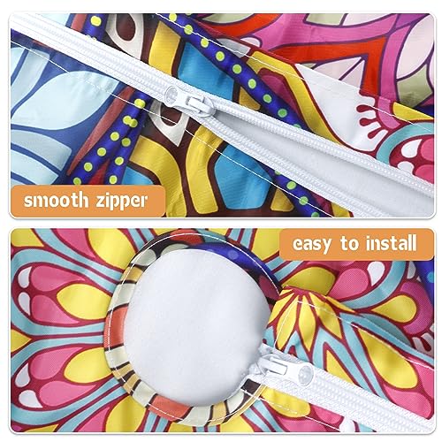 Buwuta Outdoor Tablecloth with Umbrella Hole and Zipper Waterproof Round Patio Table Cover Wipeable Round Outdoor Tablecloth for Outside, Picnic, Garden Fits to 48"-52" Patio Tables by Buwuta - Image 3