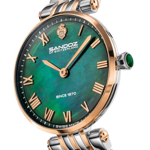 Image of SANDOZ Orangerie Premium Swiss Made Quartz Green MOP Dial Watch for Women - SZWLG0001704