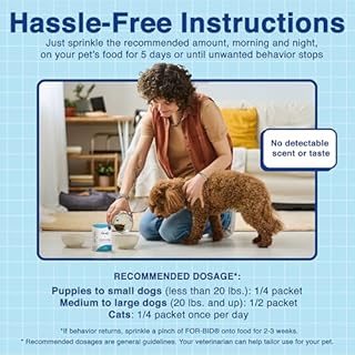 FOR-BID Stool Eating Deterrent for Dogs & Cats – Vet-Recommended Coprophagia Deterrent for Dogs for 50+ Years – Effective, Pet Safe, Helps Reduce Odors & Won't Alter Food Taste – Made in the USA