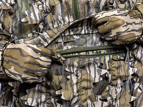 Image of North Mountain Gear Leafy Camo Hunting Jacket - Lightweight 1 /2 Zip Hoodie with Hood & Pouch