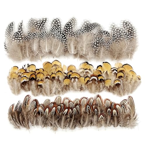 JZK 3 Styles 150 pièces plumes de faisan naturelles mouchetées pour loisirs créatifs,...