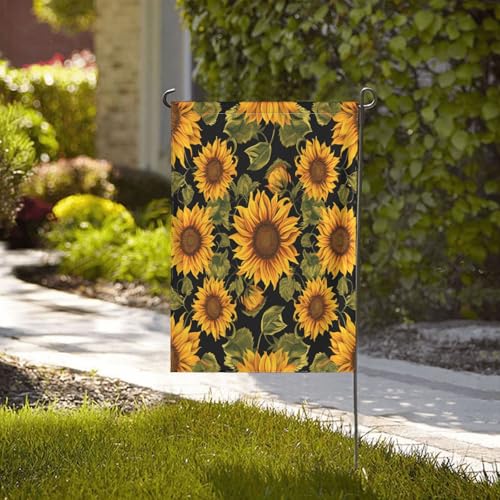 Drapeau de jardin imprimé tournesol grand format double face polyester extérieur