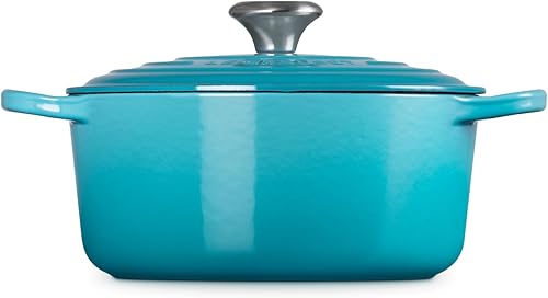 Miniatura 185 de Le Creuset 9 Qt. Signature Horno holandés redondo con pomo de acero inoxidable grabado Artichaut