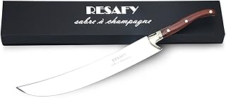 Resafy Champagne Saber With Gift Box Champagne Sparkling Wine Knife Champagne Sword Champagne Opener (Redish-brown)