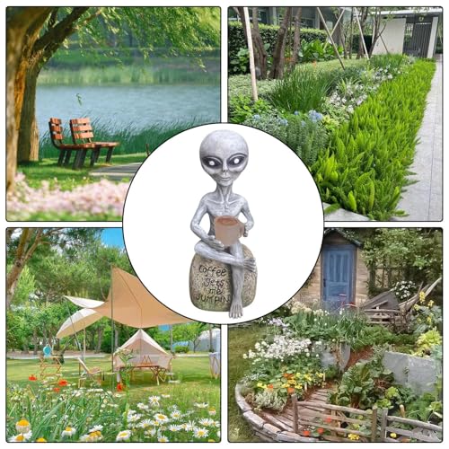 Figurine Alien solaire de jardin résistante aux intempéries pour balcon