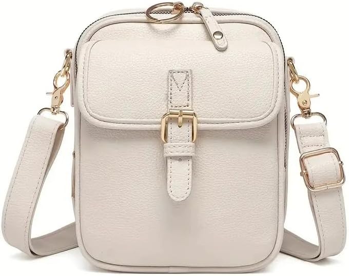 Crossbody PU Leather Bags & Purse for Women, Anti-Theft Messenger Bag, Adjustable Shoulder Handbag