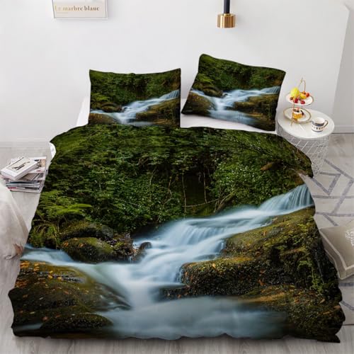 Housse de couette cascade 3D réversible avec fermeture éclair confort - 2