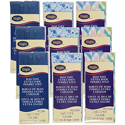 Wrights Extra Wide Bias Tape, Blue 9 Piece Cover