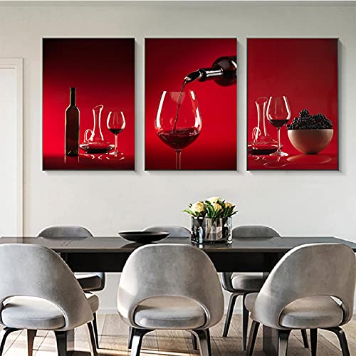 Peinture moderne sur toile de vin rouge pour ambiance bar et restaurant cosy