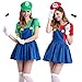 KHDFYER Nuisette Sexy Halloween Super Mario Bros.Costume Adultes Femmes Anime Cosplay Super Mario Costume Disfraces Adultos Carnival Costume-Red_XXL
