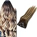 Produktbild Easyouth Clip in Natural Hair 14 Zoll 70g 7 Stück Pro Paket Farbe 4 Fading Zu 27 Honig Blonde Fading Zu 4 Clip Hair Extensions Klipp in Haarverlängerung
