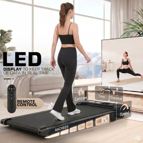 Image of ANCHEER Walking Pads, 2 in 1 Under Desk Treadmill 2.5HP Compact Running Machine with Remote Control, 300lbs Weight Capacity for Home /Gym /Office,Ultra-Quiet, Installation-Free