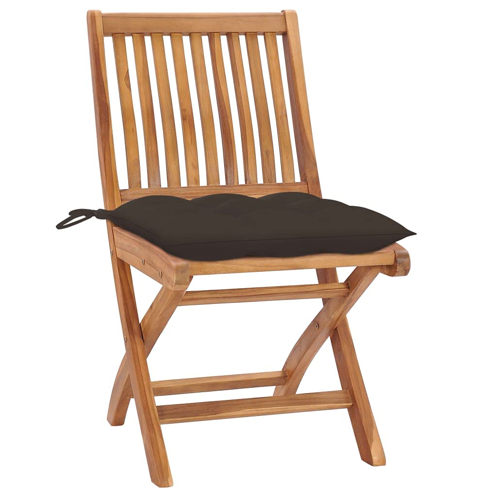 Sedie da Giardino 2 pz con Cuscini Talpa in Massello di Teak, Mobili,Mobili da Giardino,Mobili e sedie da Giardino,Sedie da Giardino, 16.23kg-3062456