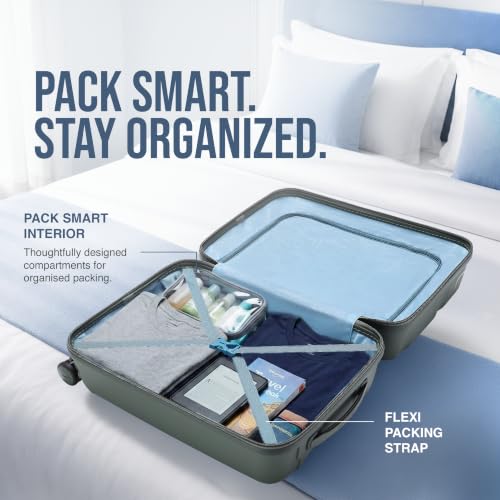 Image of American Tourister Ivy 2.0 | Small Size Cabin Trolley Bag (55 cm) | 360 8 Wheel Travel Luggage | Hard Case Polypropylene (PP) Suitcase | Combination Lock | Dark Forest