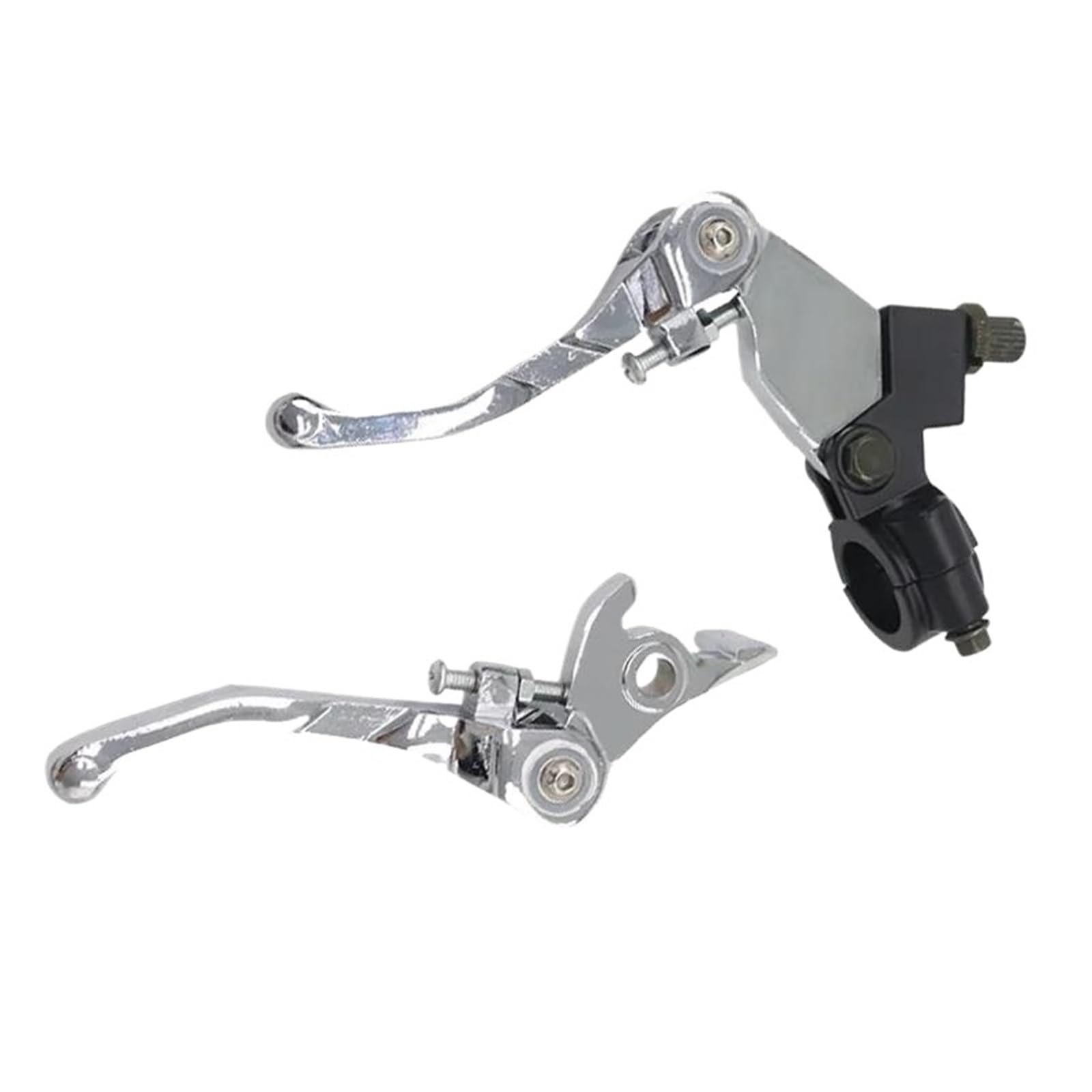 ETEKGVYVA Clutch Brake Lever Set Universal Folding Brake Clutch Lever Set Motorcycle 50cc 110cc 125cc 140cc 160cc 200cc(Silvery 1 Set)
