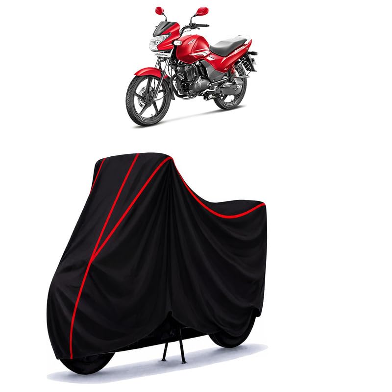 Image of Hero Achiever Drum Water Resistant Bike Cover for All Motorcycles & Rain | Heavy Duty Taffeta Fabric | UV Protection, Dustproof, Scratchproof | All Weather Two Wheeler Body Cover with Elastic Bottom
