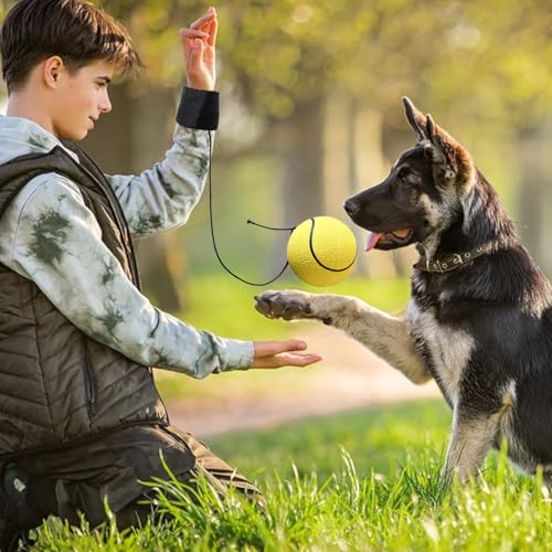 BAIFULAI 12 Stück Springball mit Schnur: Ø 6 cm Ball mit Schnur, Ball mit Gummiband für Handgelenkübungen oder Spielgeschwindigkeits, Basketball/Tennis/Baseball/Fußball(Mehrfarbig)