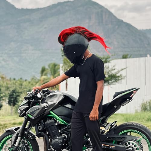Peluca para casco de bicicleta y snowboard ideal para rutas y cosplay 4