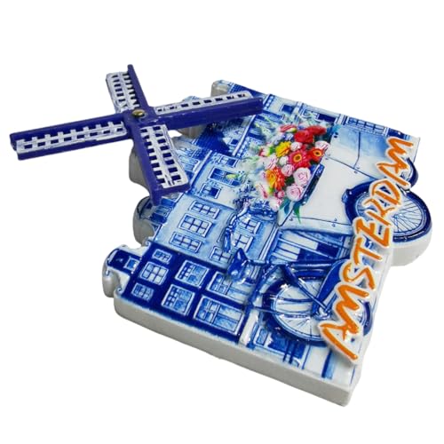 Imán para refrigerador souvenir molino de viento miniatura 2