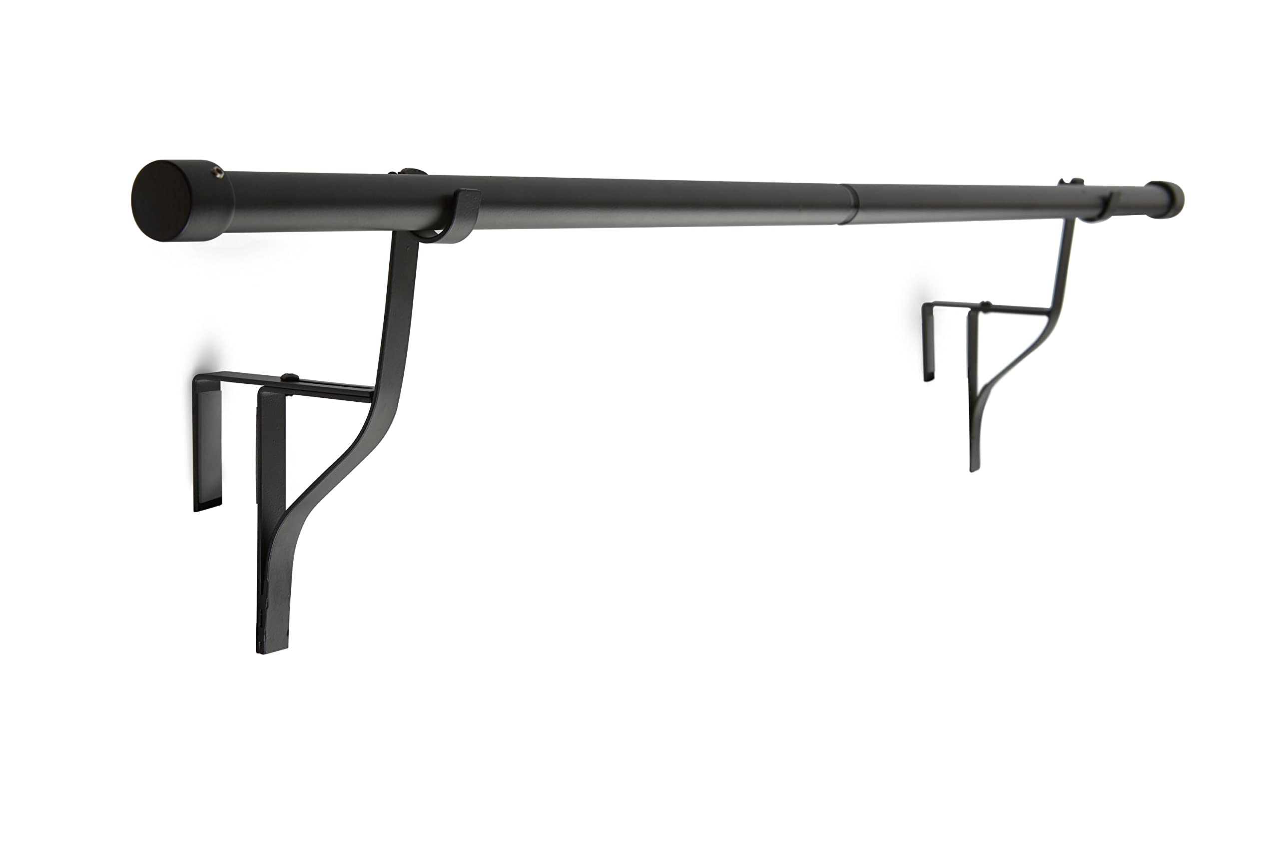 Julian Charles Black Extendable Door Curtain Pole - 70 - 120Cm