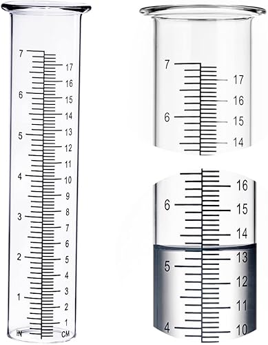 Vista 2 de BIUWING Tubo de repuesto para medidor de lluvia de 7 pulgadas para patio, jardín y hogar al aire libre, con cepillo limpio Tubo de repuesto