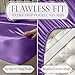 DECOLURE Satin Bed Sheets - 4 Piece Luxury Silky Queen Size Bedding Set - Softer Than Silk, Wrinkle-Free with 15” Deep Pocket Fitted Sheet, Perfect for Hair & Skin, Gifts for Women (Purple)