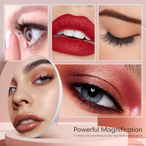 Espejo de maquillaje redondo 10x con pinzas 6 pulgadas miniatura 3