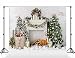 Kate 10Ã—6.5ft Bokeh Bohemia Christmas Tree Photo Backdrop White Fireplace Brick Wall Xmas Photography Background for Christmas Studio Props