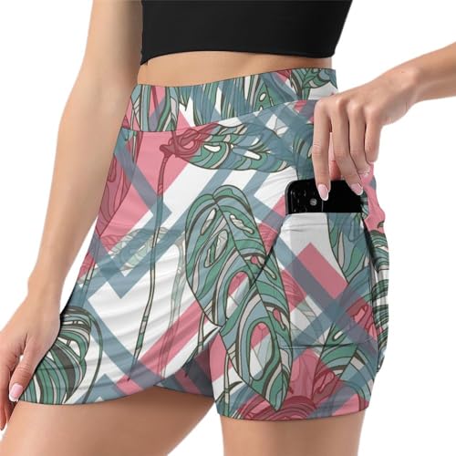 Jupe-short de tennis anti-frottement avec poche de rangement pour femme