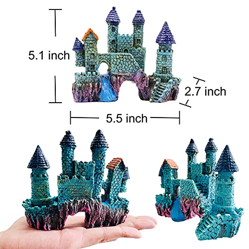 Eviwill 16 Pieces Aquarium Decorations Coral Castle Fish Tank Decorations Accessories Betta Fish Cave Hideout Barrel Plastic Plants Artificial Starfish Ornament Anemone Multi-Colored Mj210420 #TOP2