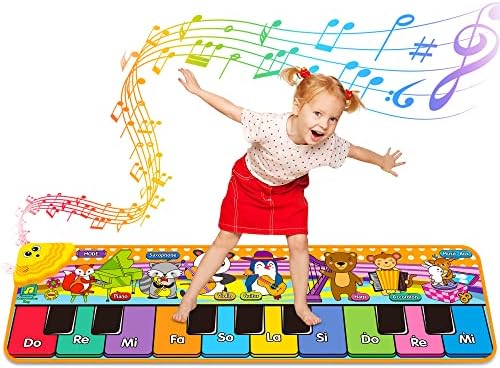 Kids Musical Piano Mats,42x13.6 inch Soft Baby Early Education Portable Dance Music Piano Keyboard Carpet Musical Touch Play Game Toy Gifts for 1 2 3 4 5 Year Kids Toddlers Girls Boys