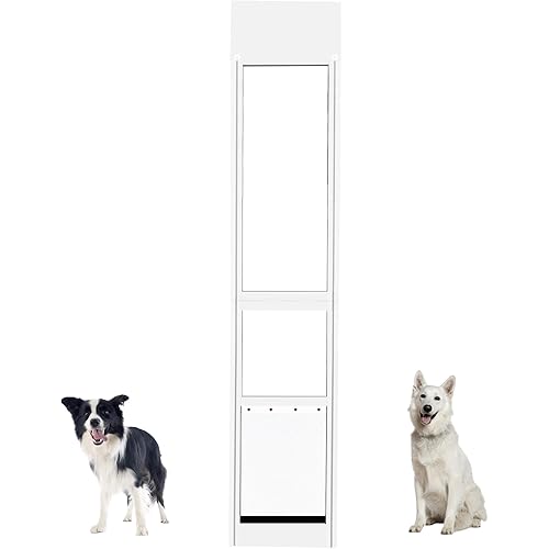 Large Dog Door for Sliding Glass Door,Doggy Door for Sliding Doors, Adjustable Height 75.2“ to 80.51” Pet Door for Patio Slider,Sliding Glass Dog Door